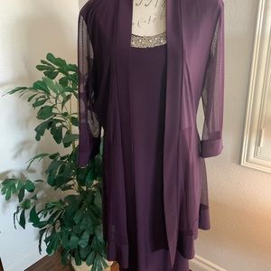 Purple cocktail, mother of the bride dress